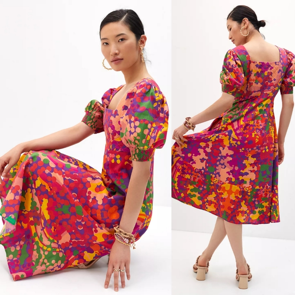 Anthropologie Floral Midi Dress